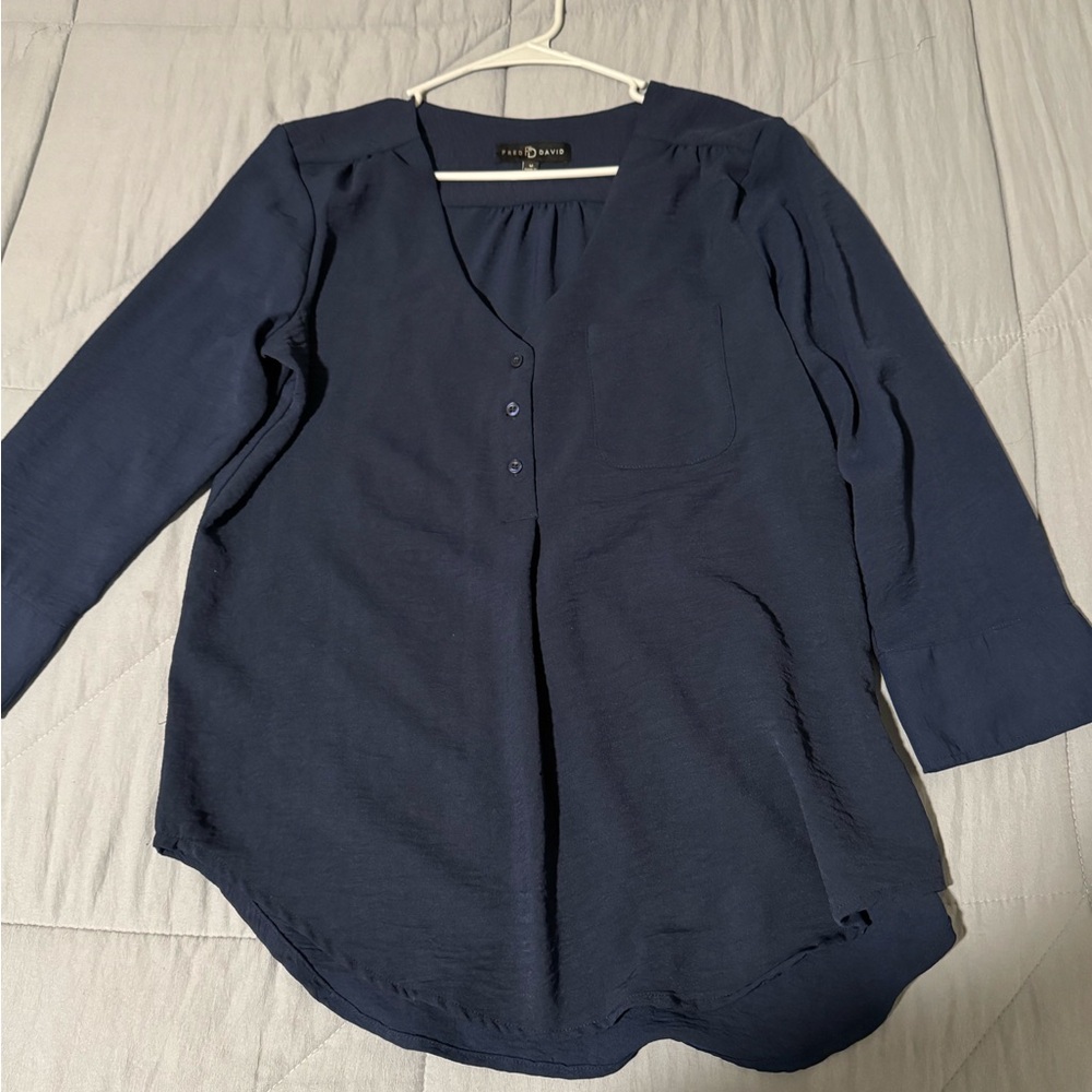 Fred David Deep Blue Blouse
